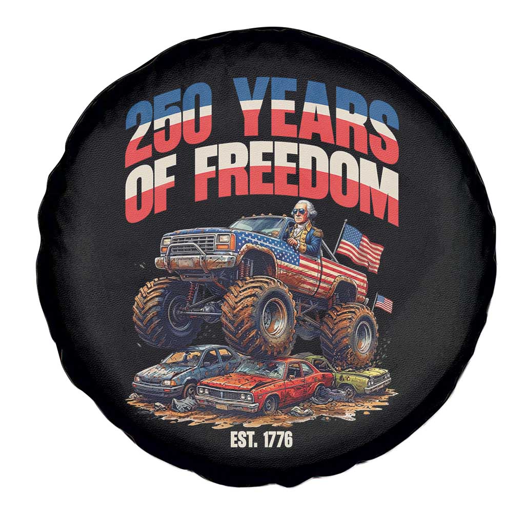 Funny George Washington Monster Truck Spare Tire Cover America 250th Anniversary