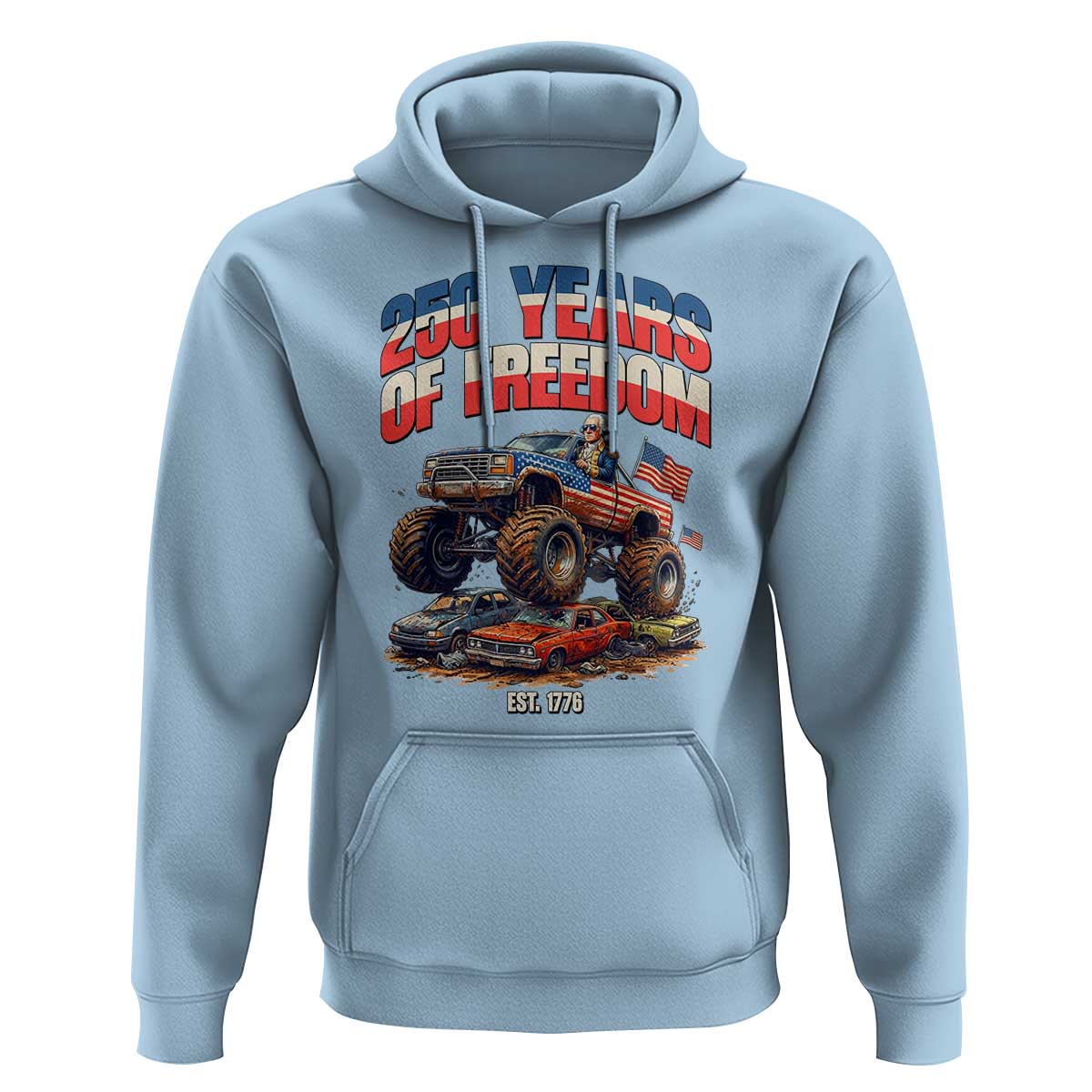 Funny George Washington Monster Truck Hoodie America 250th Anniversary