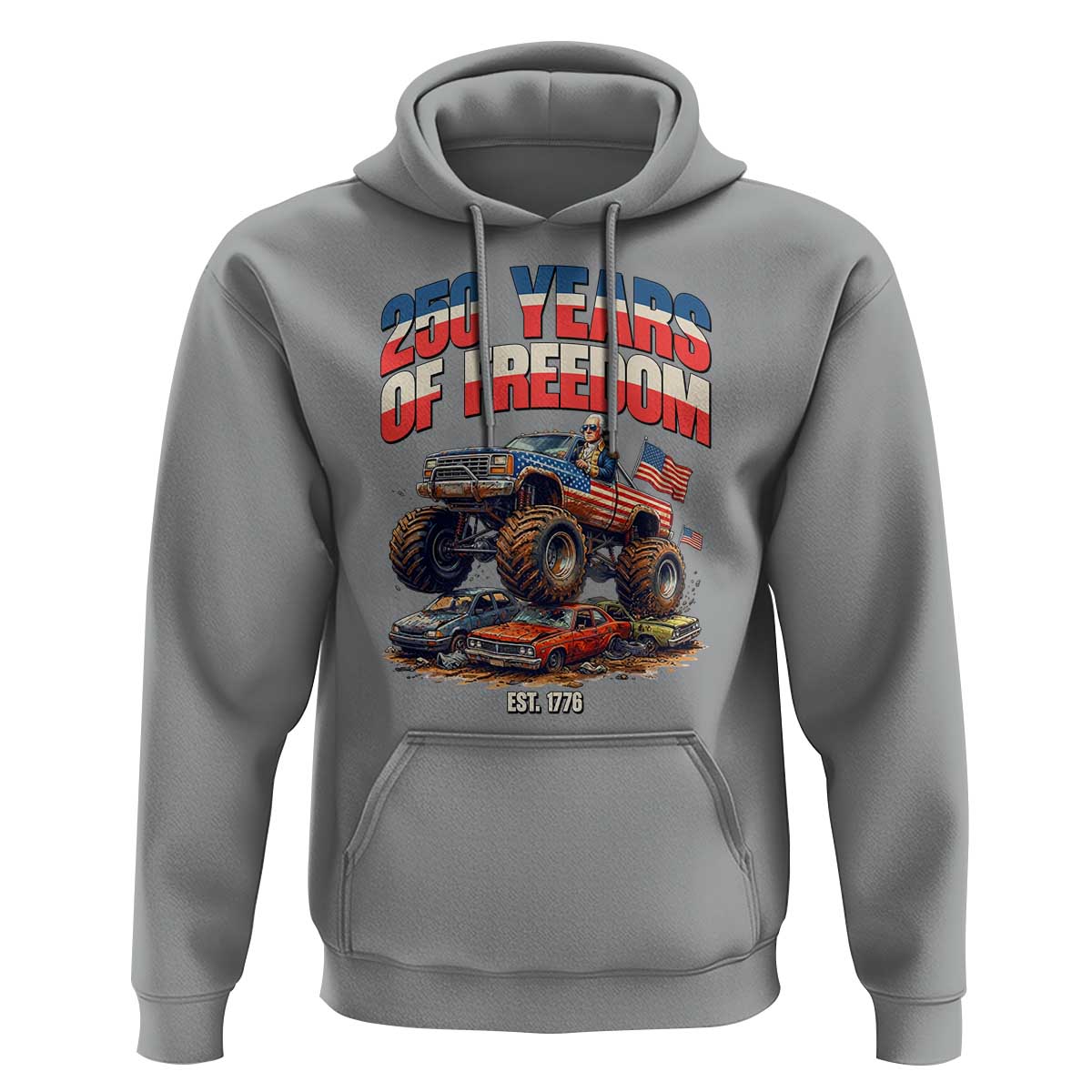 Funny George Washington Monster Truck Hoodie America 250th Anniversary