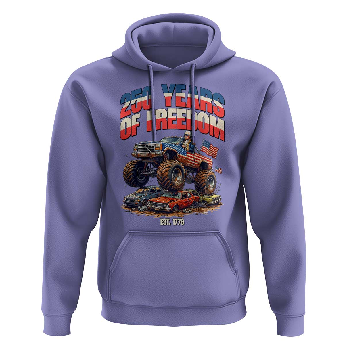 Funny George Washington Monster Truck Hoodie America 250th Anniversary
