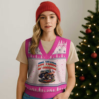 Funny George Washington Monster Truck V-Neck Knit Sweater Vest America 250th Anniversary