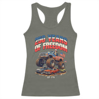 Funny George Washington Monster Truck Racerback Tank Top America 250th Anniversary