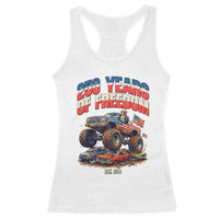 Funny George Washington Monster Truck Racerback Tank Top America 250th Anniversary
