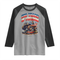 Funny George Washington Monster Truck Raglan Shirt America 250th Anniversary