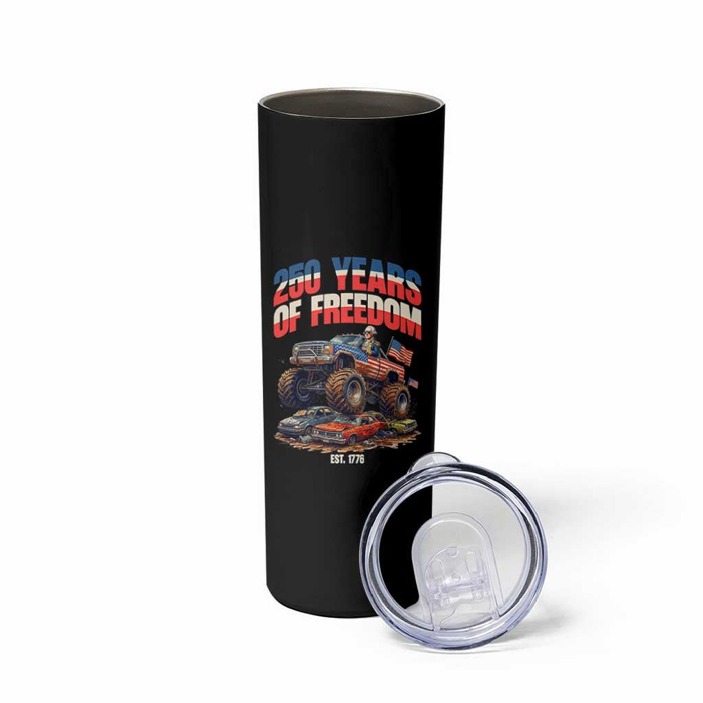 Funny George Washington Monster Truck Skinny Tumbler America 250th Anniversary