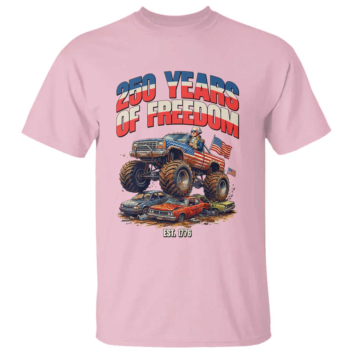 Funny George Washington Monster Truck T Shirt America 250th Anniversary