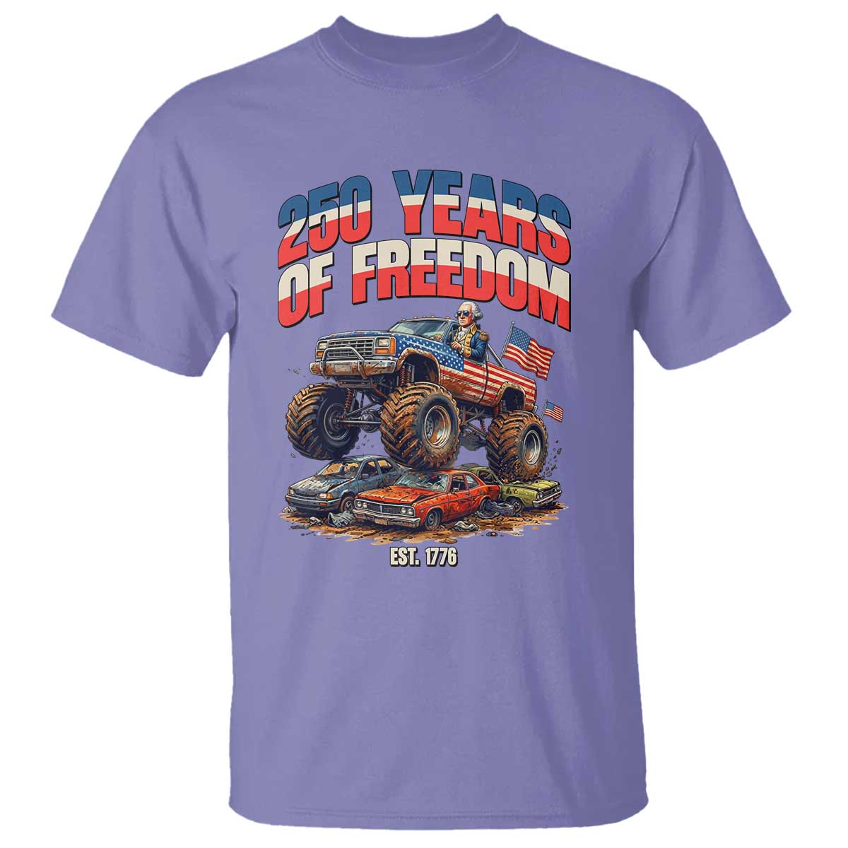 Funny George Washington Monster Truck T Shirt America 250th Anniversary