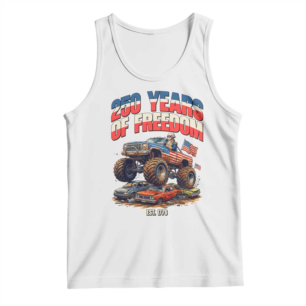 Funny George Washington Monster Truck Tank Top America 250th Anniversary