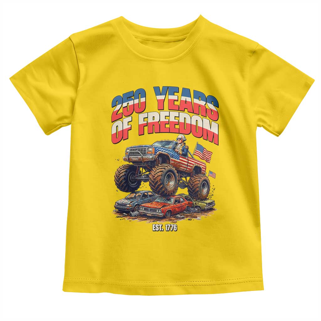Funny George Washington Monster Truck Toddler T Shirt America 250th Anniversary