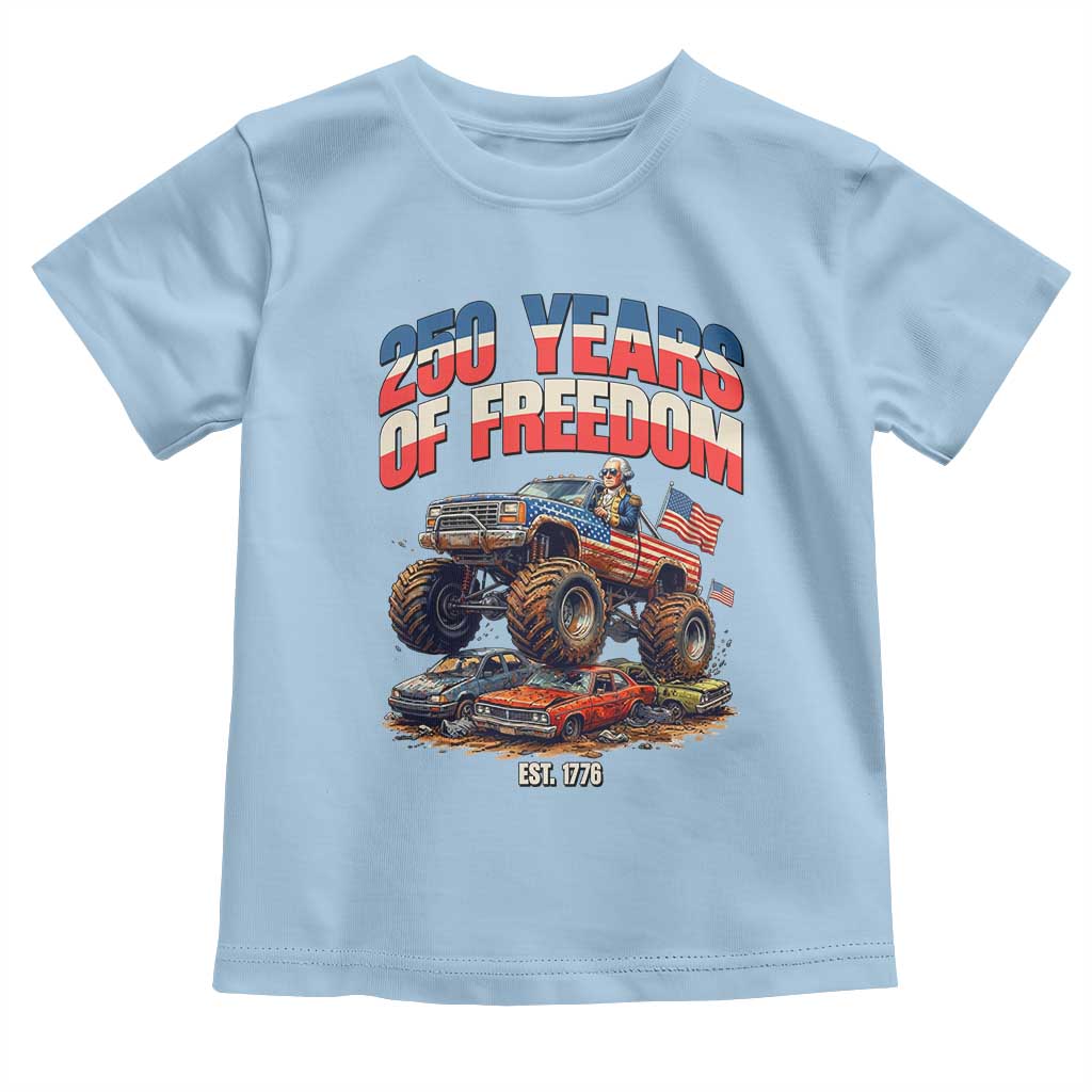 Funny George Washington Monster Truck Toddler T Shirt America 250th Anniversary