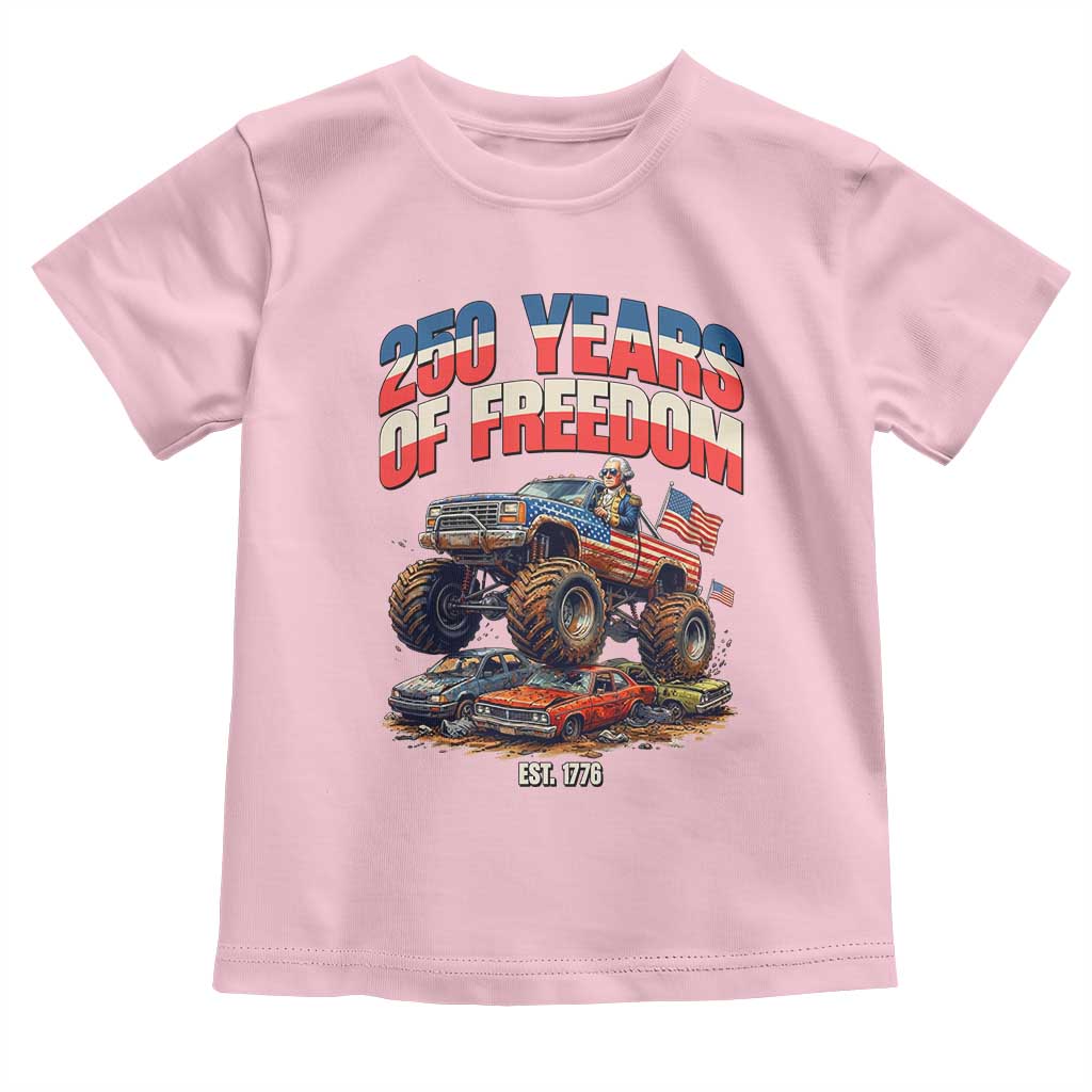 Funny George Washington Monster Truck Toddler T Shirt America 250th Anniversary