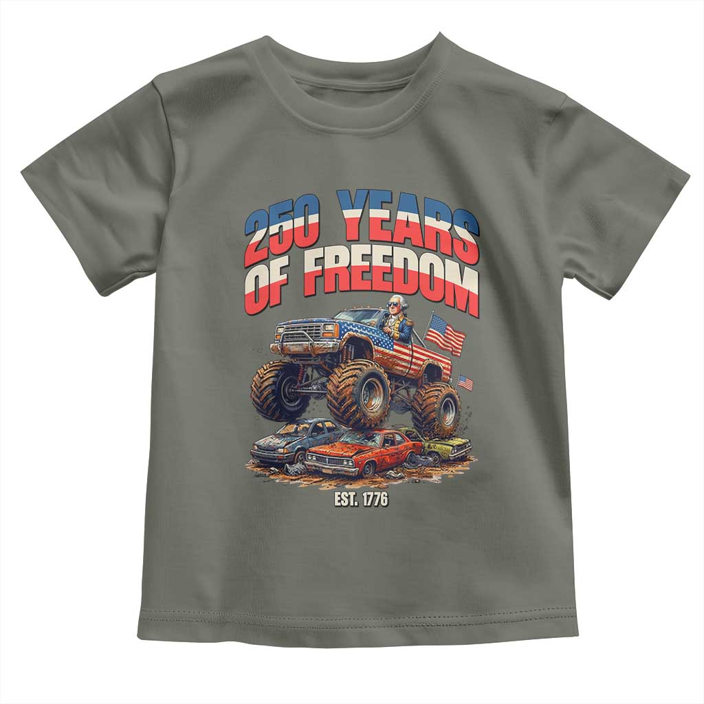 Funny George Washington Monster Truck Toddler T Shirt America 250th Anniversary
