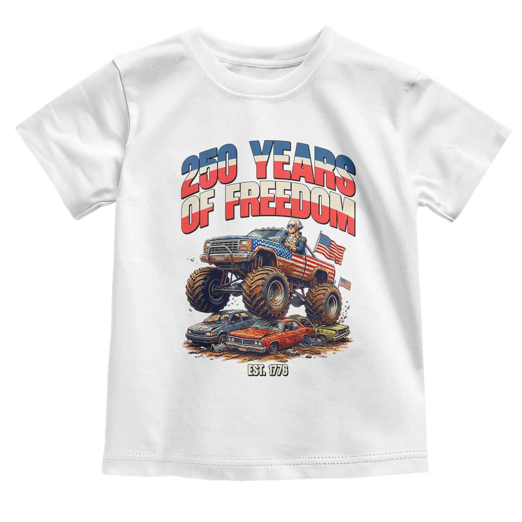 Funny George Washington Monster Truck Toddler T Shirt America 250th Anniversary