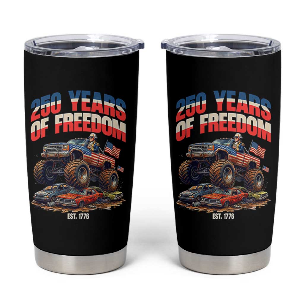 Funny George Washington Monster Truck Tumbler Cup America 250th Anniversary