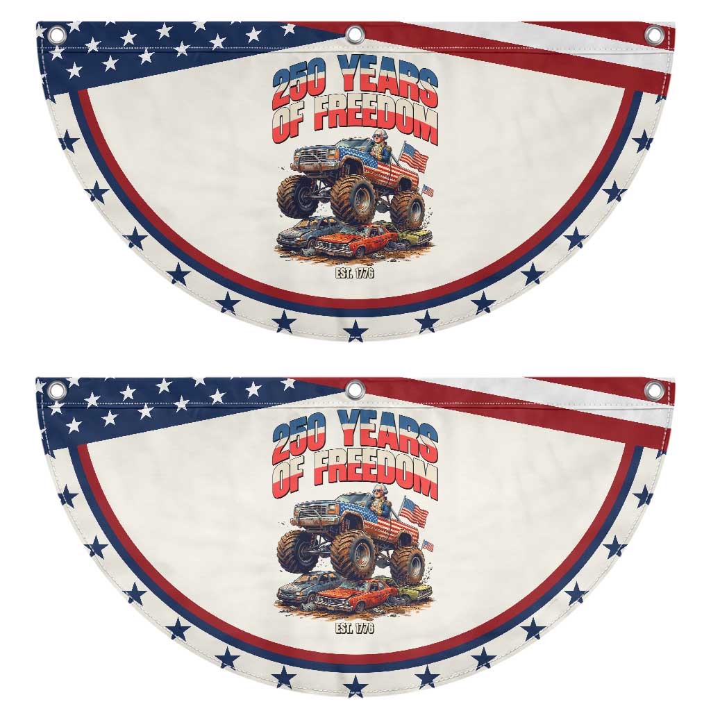 Funny George Washington Monster Truck Patriotic Fan Flag USA 250th Anniversary