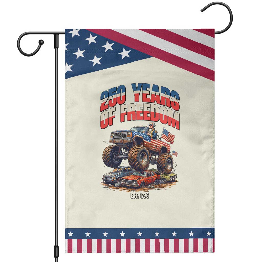 Funny George Washington Monster Truck Garden Flag America 250th Anniversary