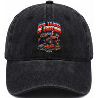 Funny George Washington Monster Truck Washed Cotton Baseball Cap America 250th Anniversary