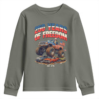 Funny George Washington Monster Truck Youth Sweatshirt America 250th Anniversary