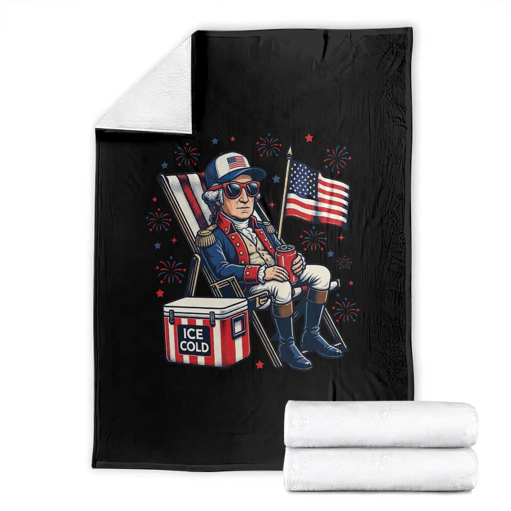 Proud American George Washington Patriotic Throw Blanket