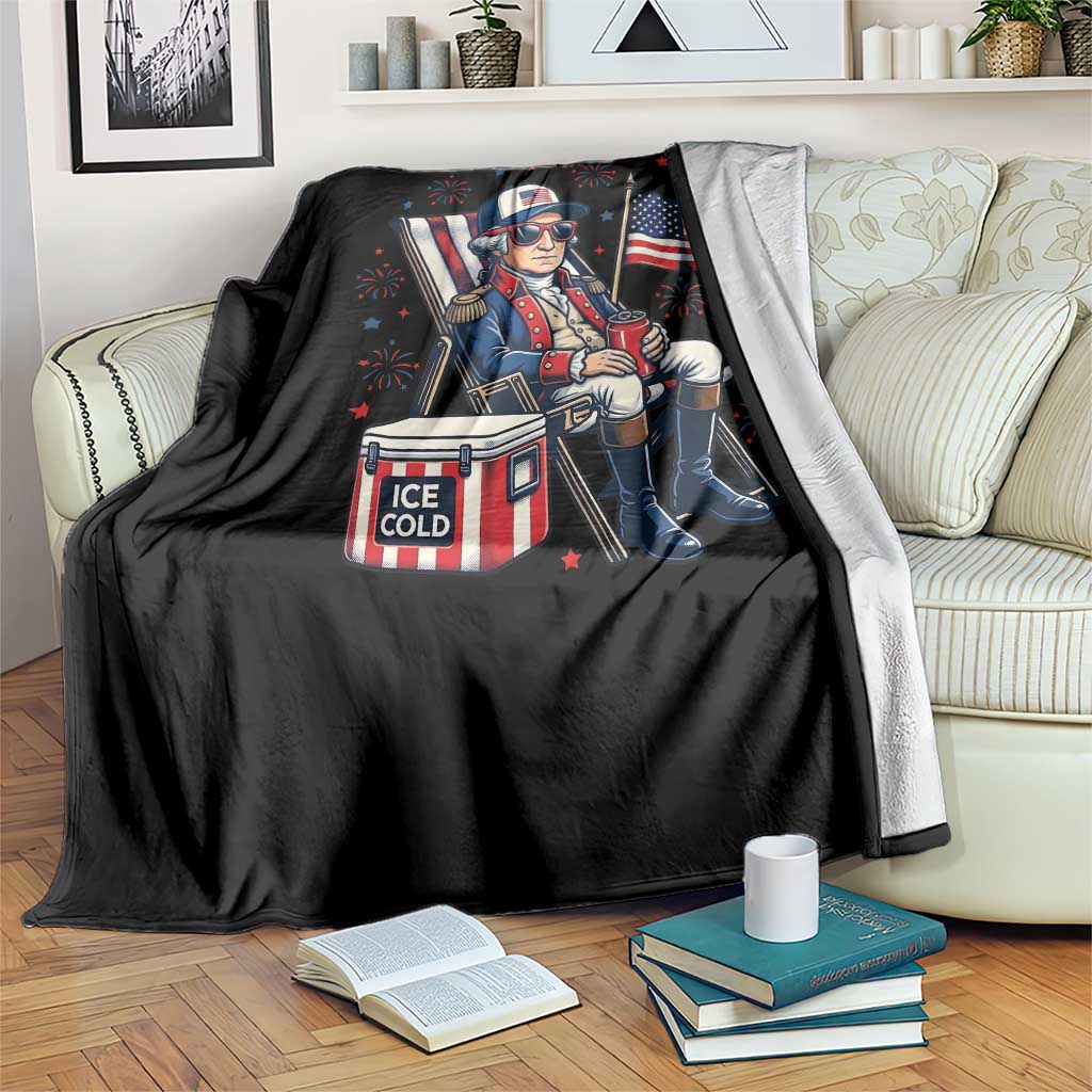 Proud American George Washington Patriotic Throw Blanket