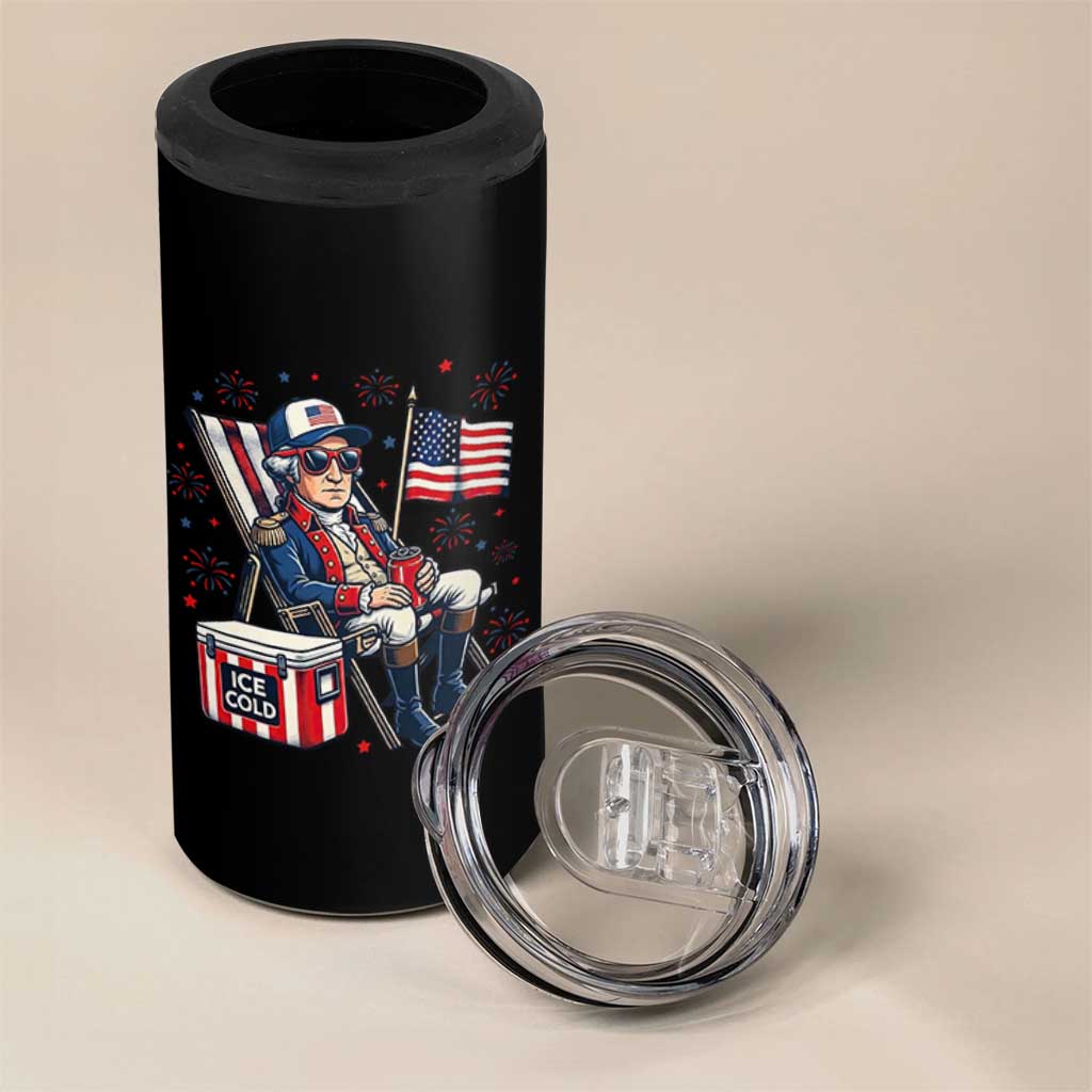 Proud American George Washington Patriotic 4 in 1 Can Cooler Tumbler