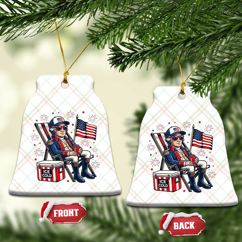 Proud American George Washington Patriotic Ceramic Ornament