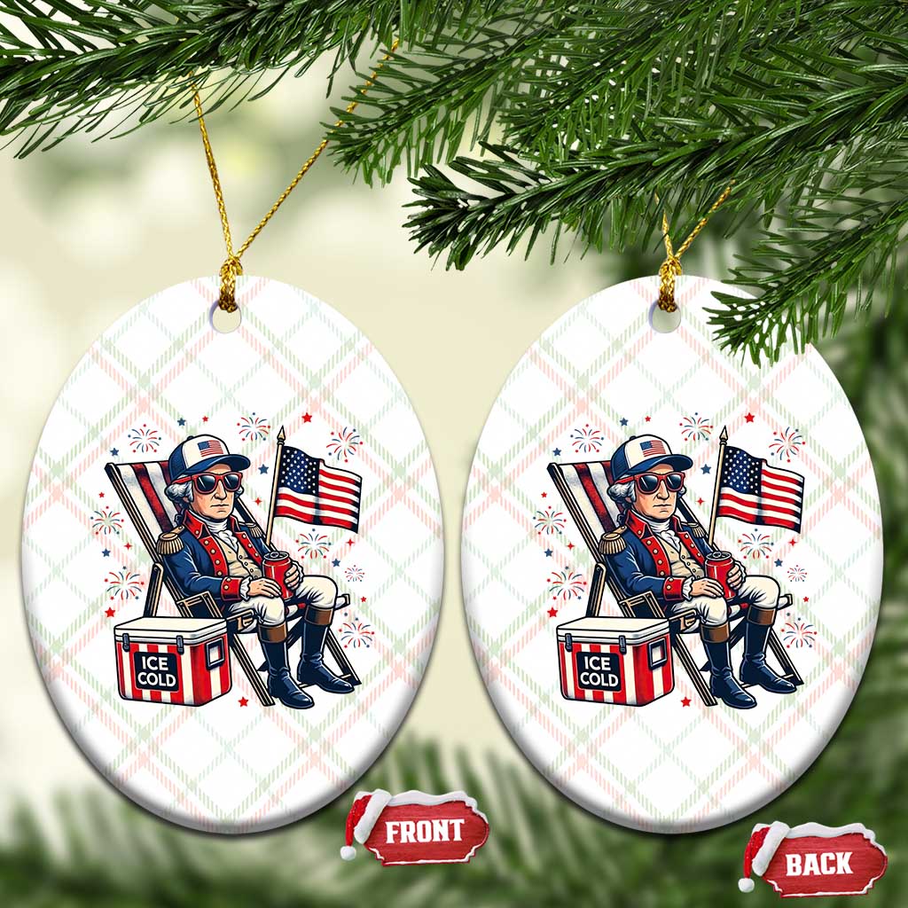Proud American George Washington Patriotic Ceramic Ornament