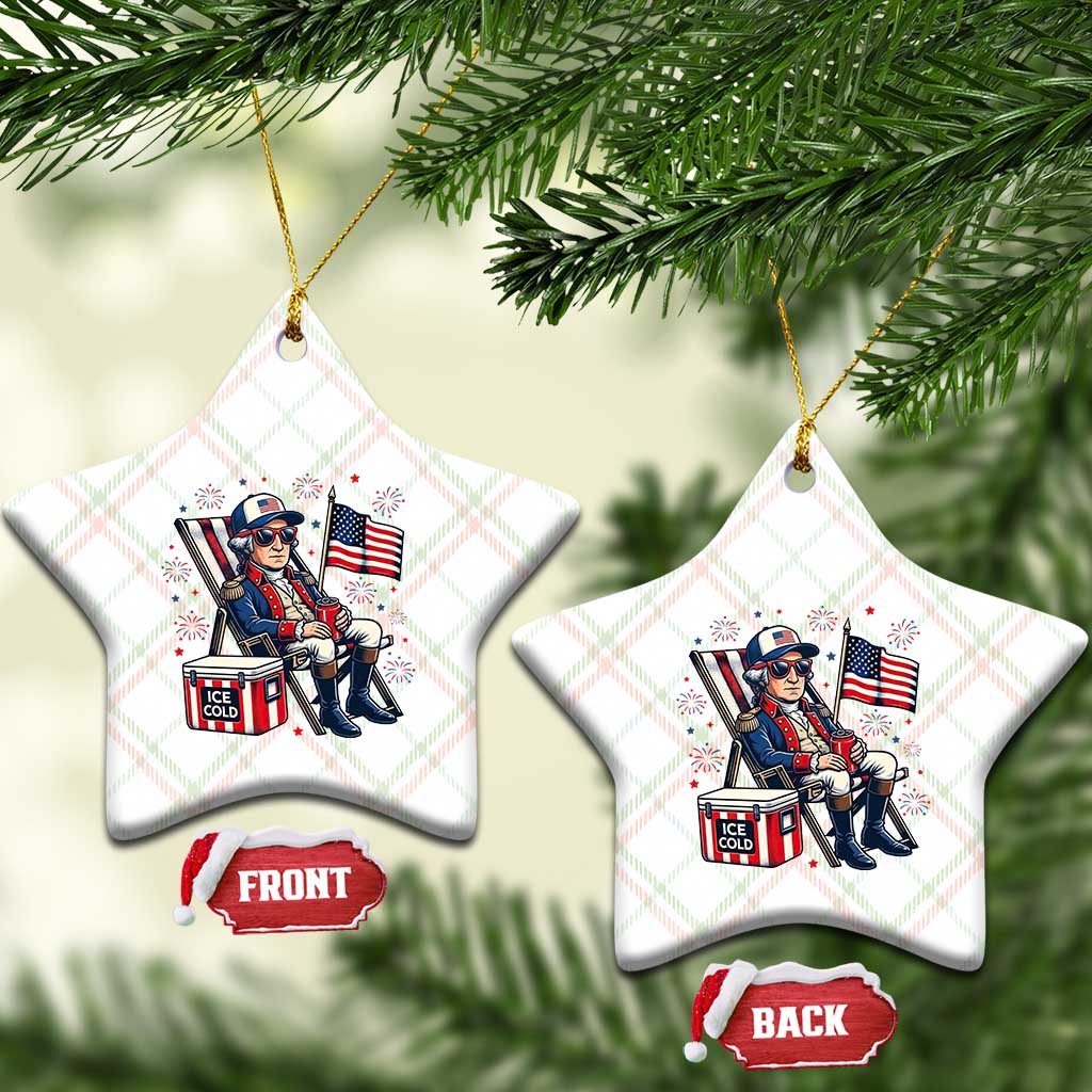 Proud American George Washington Patriotic Ceramic Ornament
