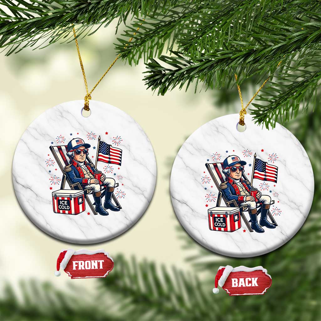 Proud American George Washington Patriotic Ceramic Ornament