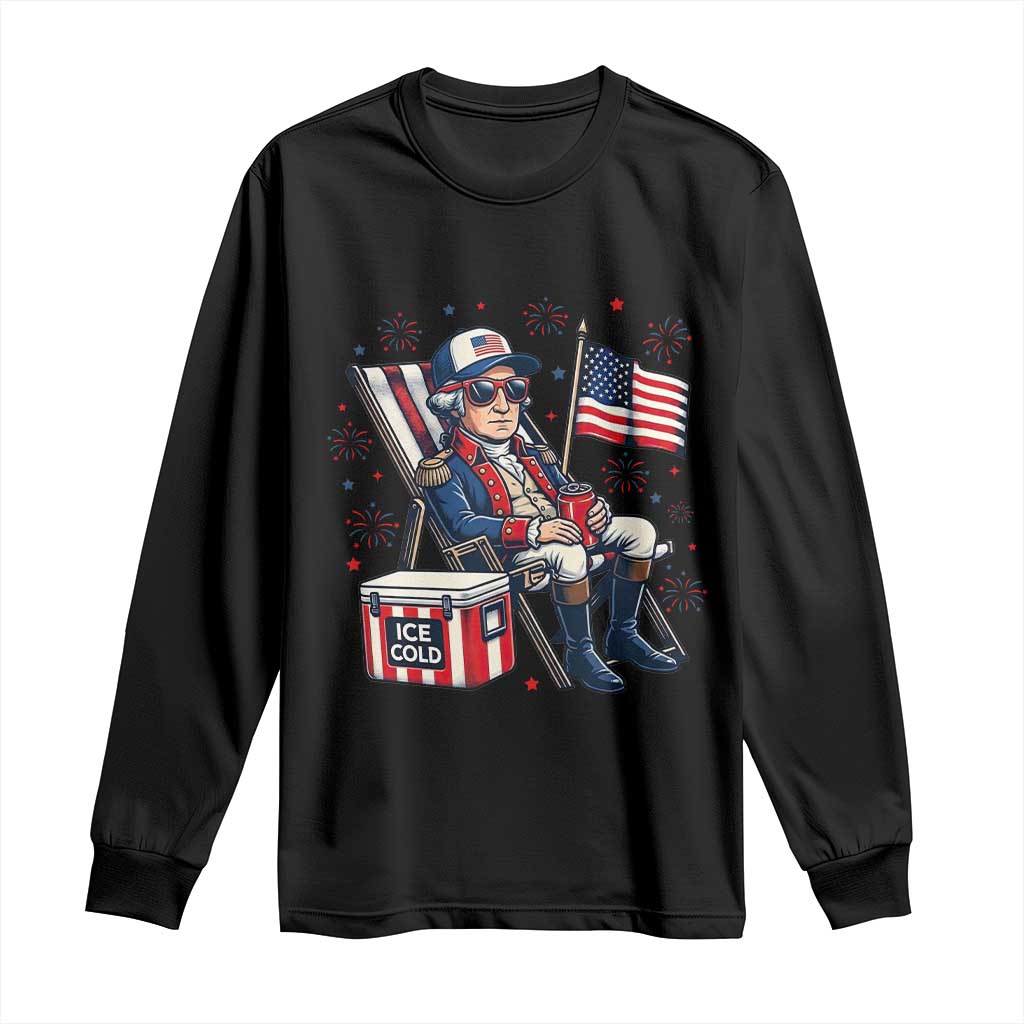 Proud American George Washington Patriotic Long Sleeve Shirt