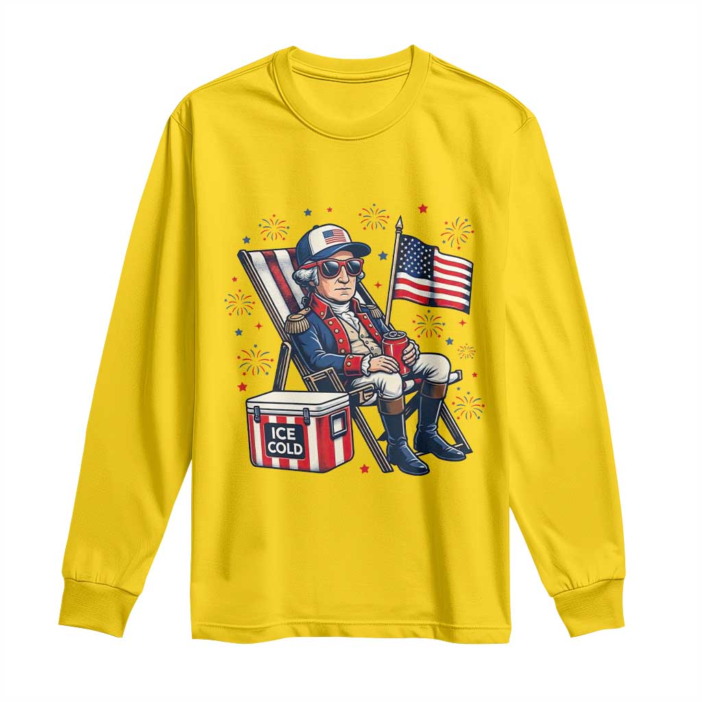 Proud American George Washington Patriotic Long Sleeve Shirt
