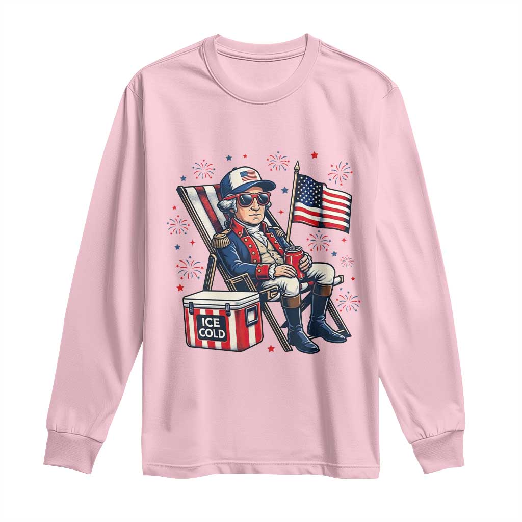 Proud American George Washington Patriotic Long Sleeve Shirt