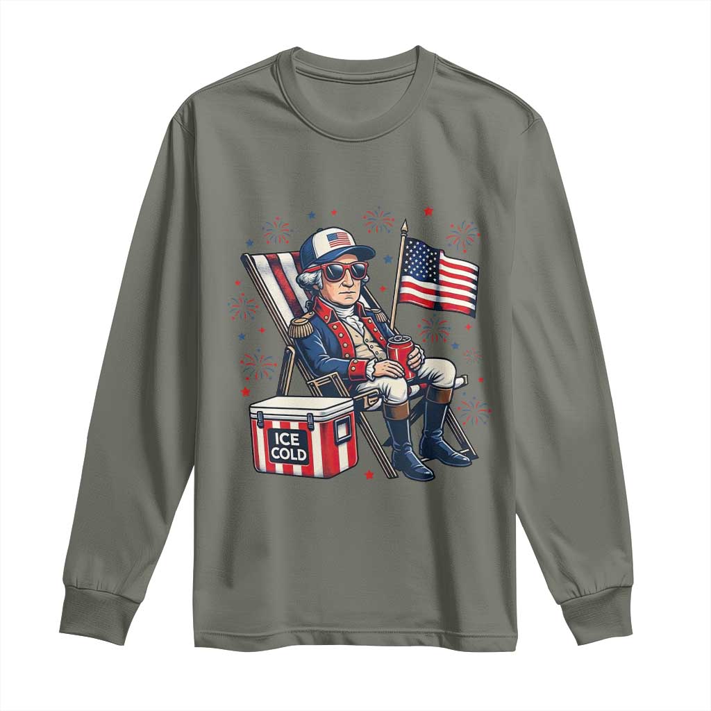 Proud American George Washington Patriotic Long Sleeve Shirt
