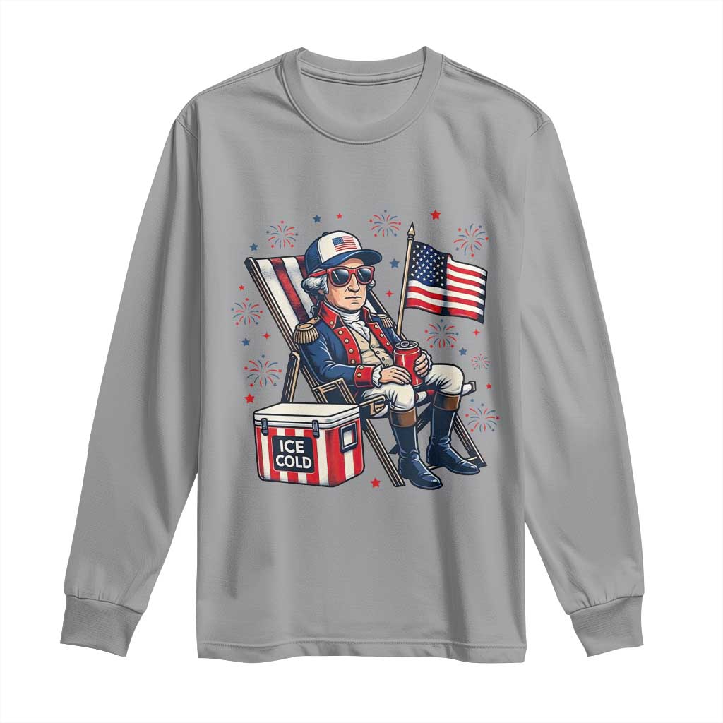 Proud American George Washington Patriotic Long Sleeve Shirt