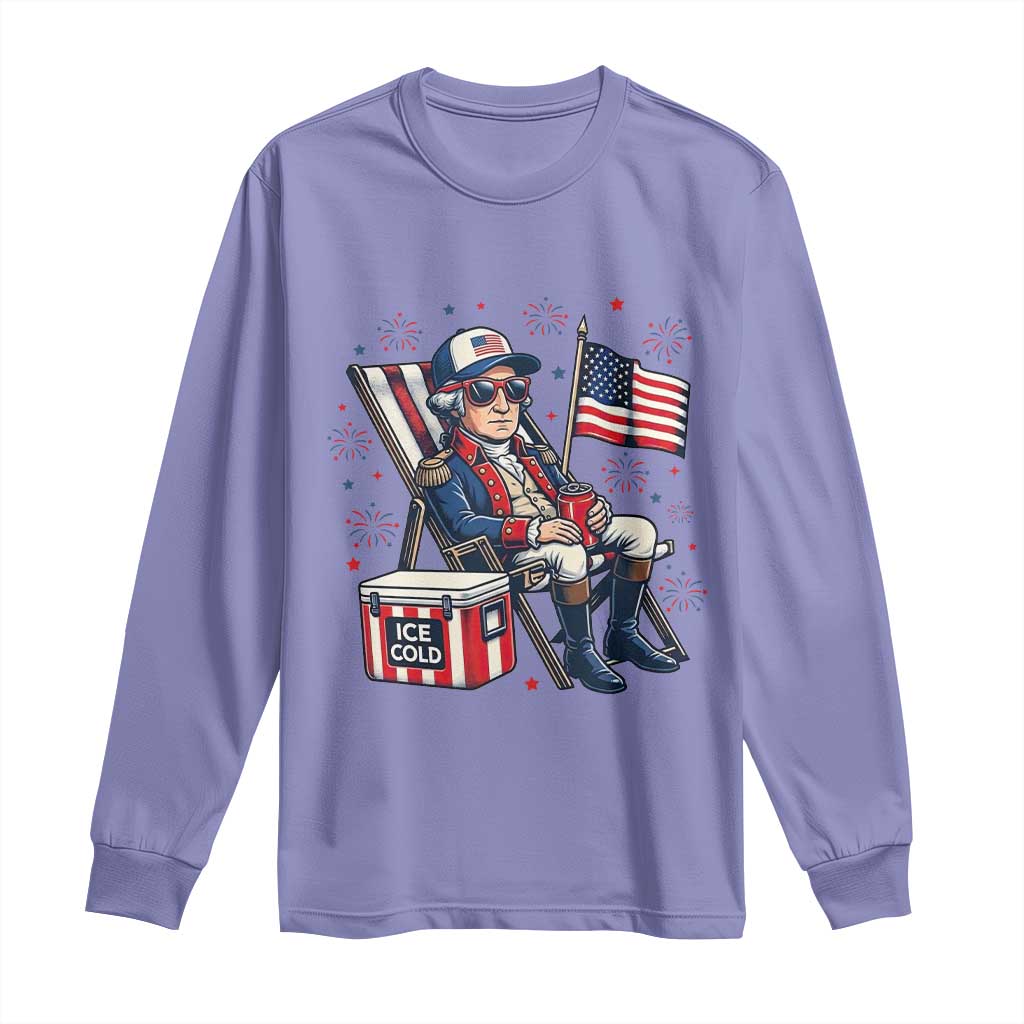 Proud American George Washington Patriotic Long Sleeve Shirt