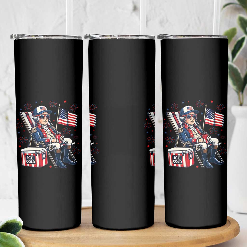 Proud American George Washington Patriotic Skinny Tumbler