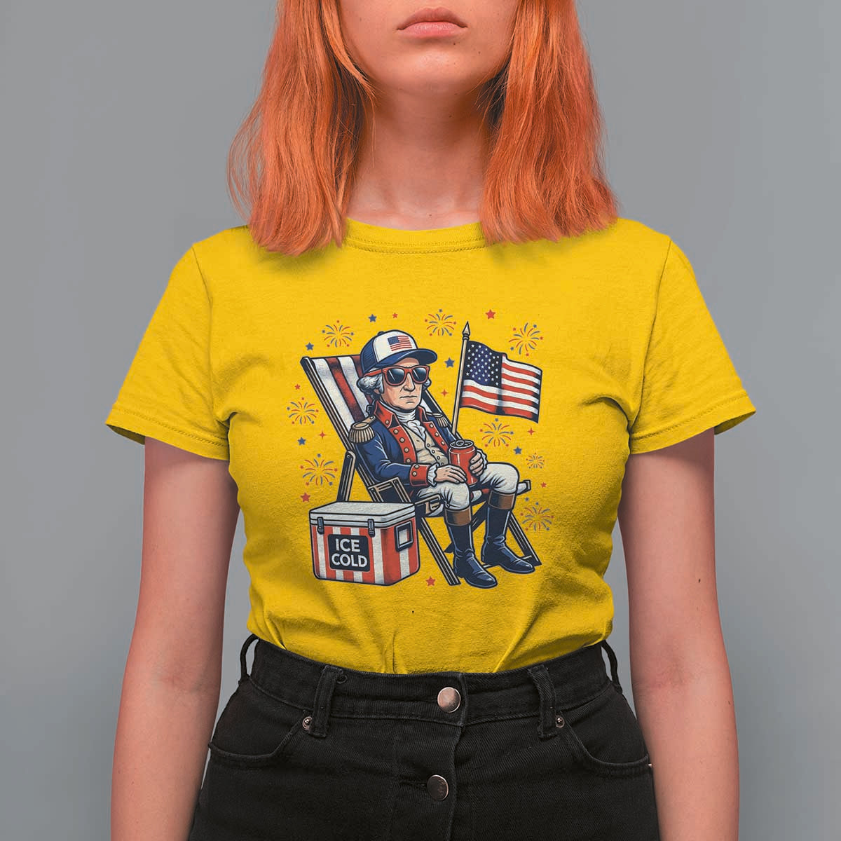 Proud American George Washington Patriotic T Shirt For Women