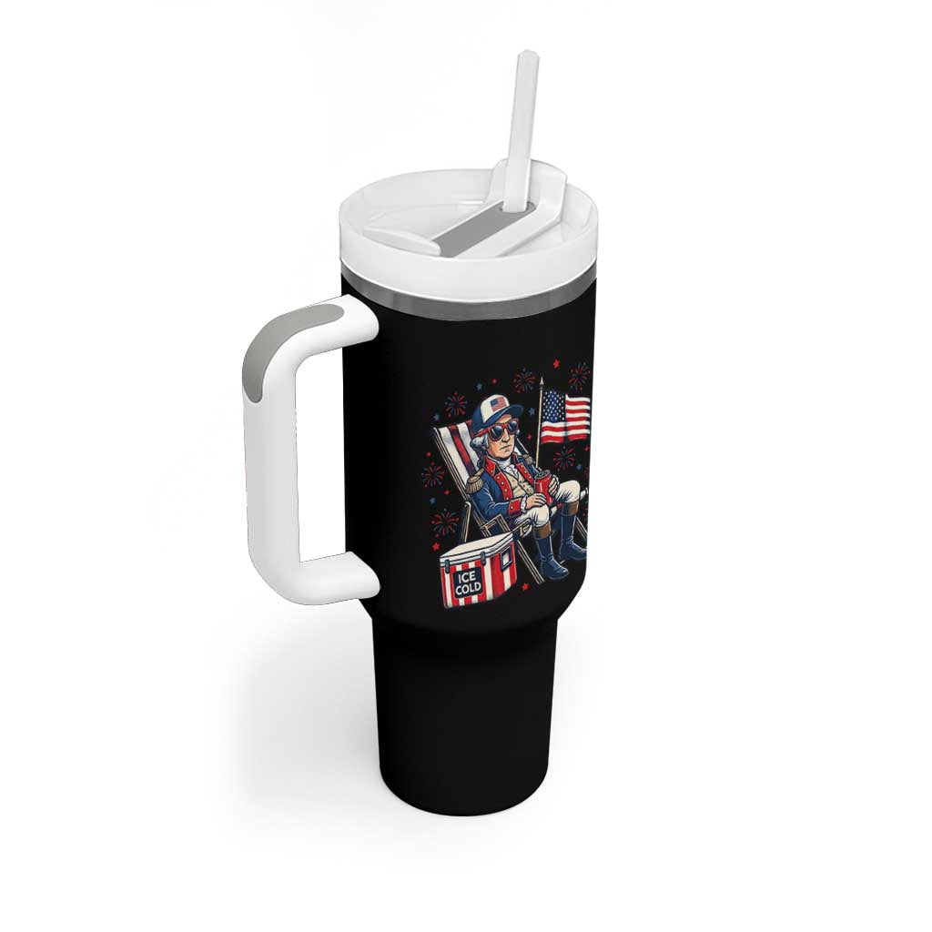 Proud American George Washington Patriotic Tumbler With Handle