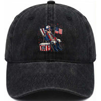 Proud American George Washington Patriotic Washed Cotton Baseball Cap