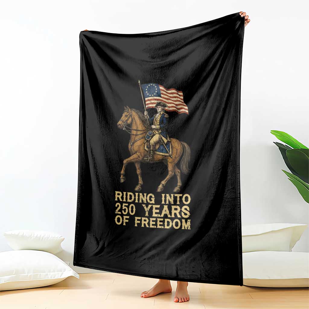 George Washington Throw Blanket Riding Into 250 Years Of Freedom