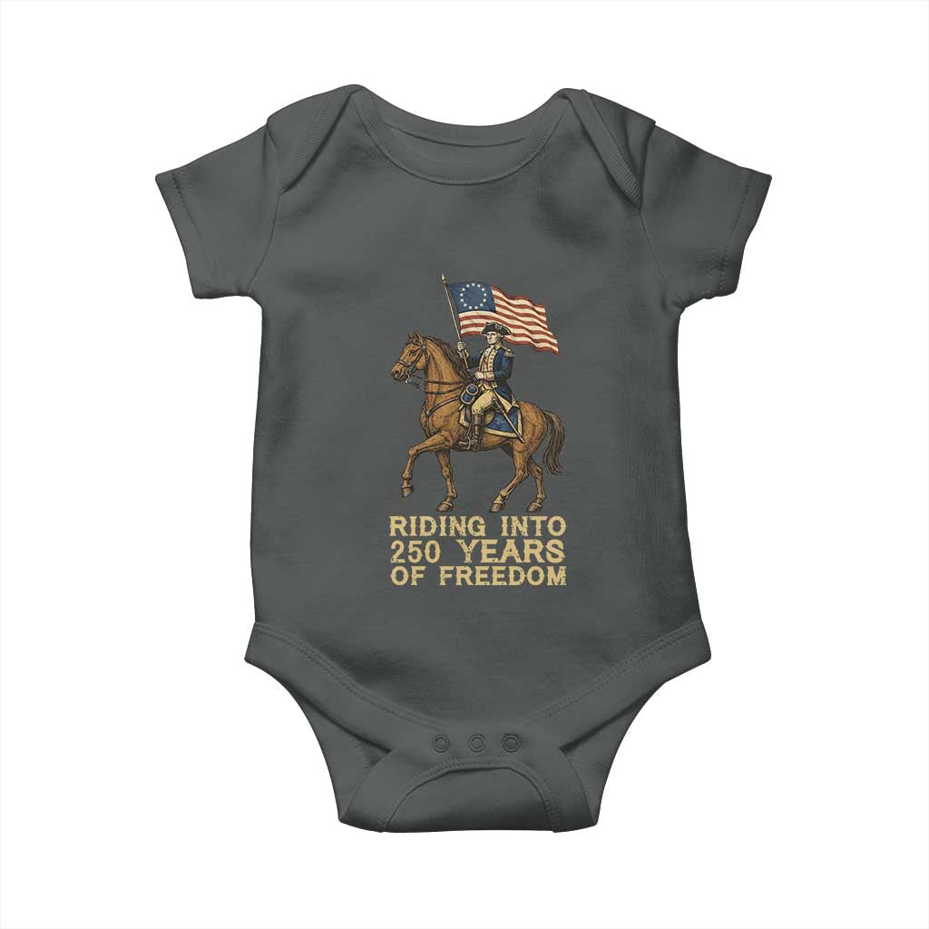 George Washington Baby Onesie Riding Into 250 Years Of Freedom