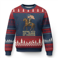 George Washington Ugly Christmas Sweater Riding Into 250 Years Of Freedom
