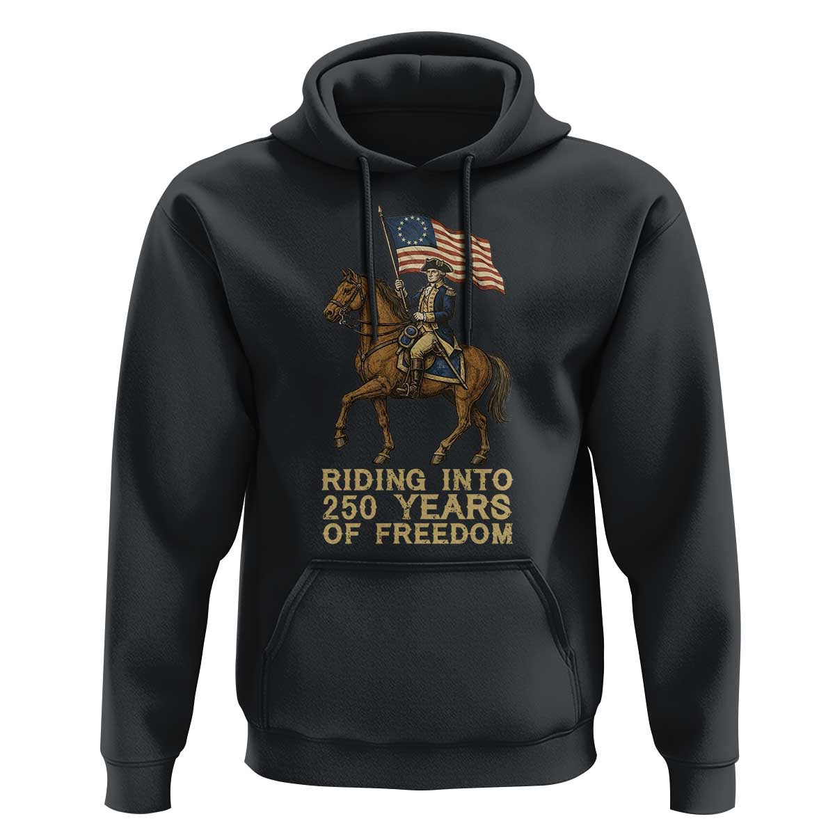 George Washington Hoodie Riding Into 250 Years Of Freedom