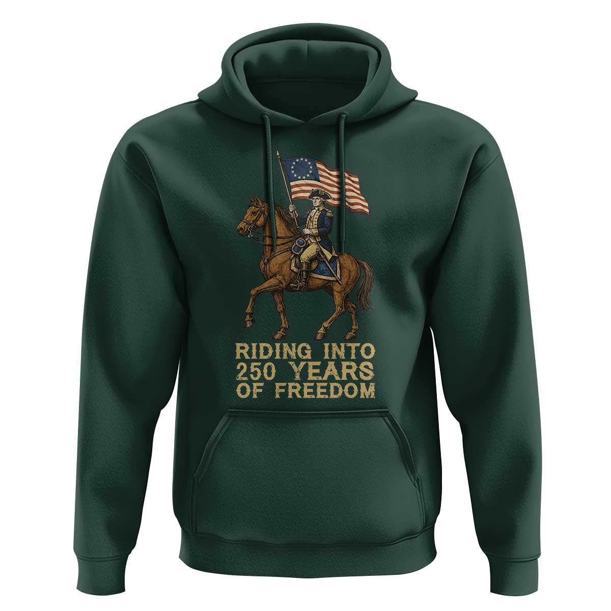George Washington Hoodie Riding Into 250 Years Of Freedom