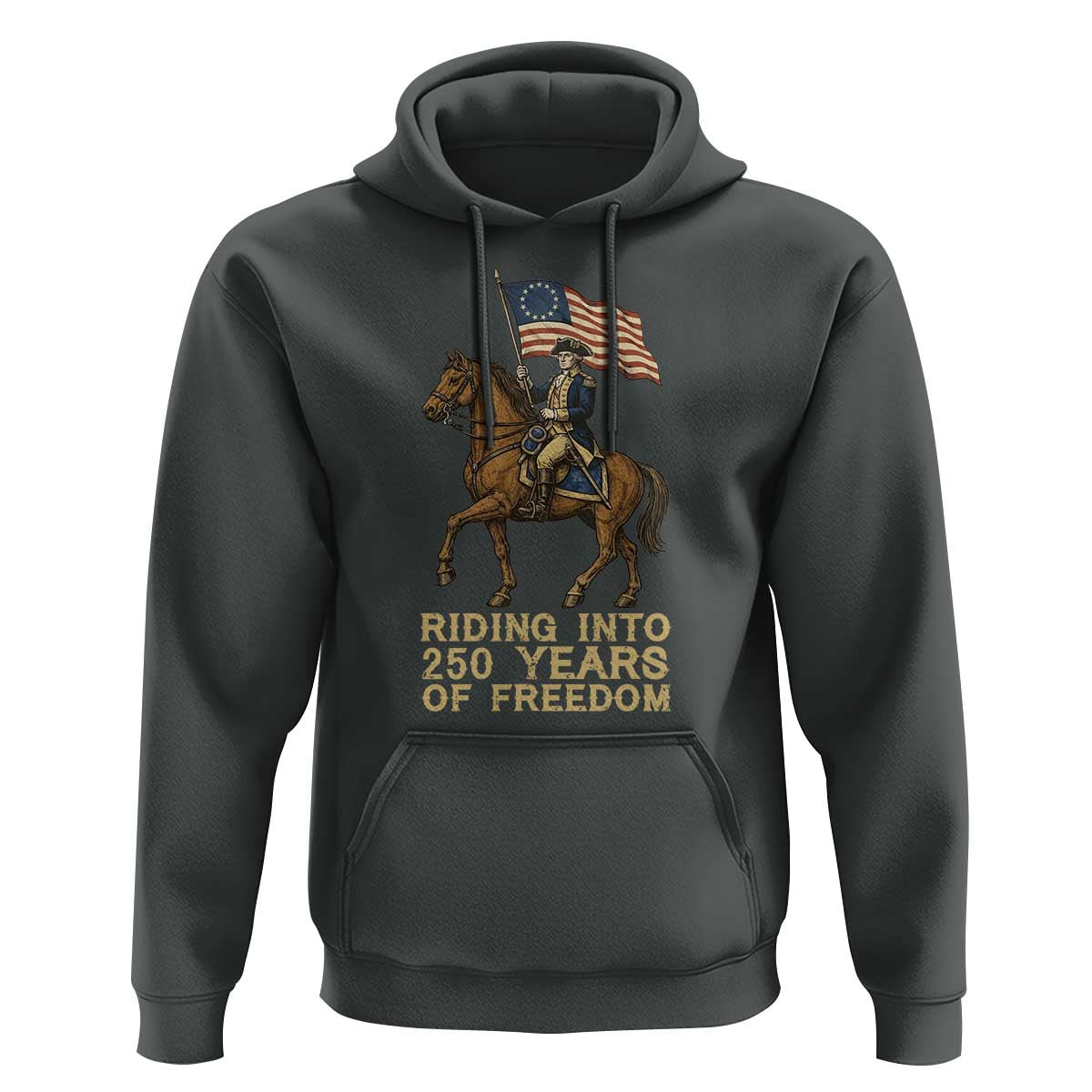 George Washington Hoodie Riding Into 250 Years Of Freedom