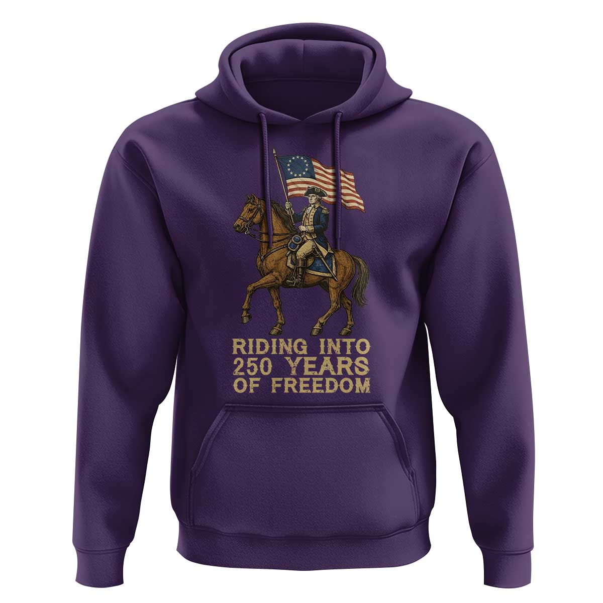 George Washington Hoodie Riding Into 250 Years Of Freedom