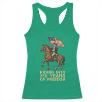 George Washington Racerback Tank Top Riding Into 250 Years Of Freedom