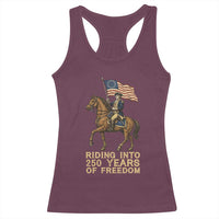 George Washington Racerback Tank Top Riding Into 250 Years Of Freedom