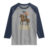 George Washington Raglan Shirt Riding Into 250 Years Of Freedom