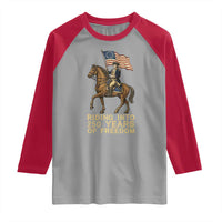 George Washington Raglan Shirt Riding Into 250 Years Of Freedom